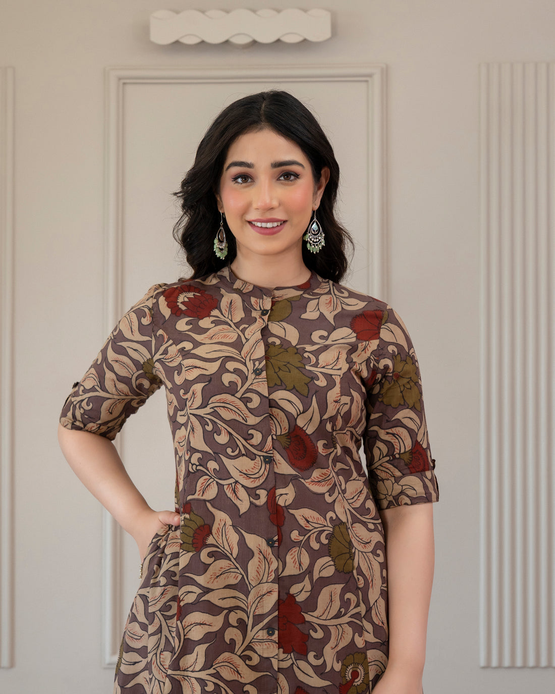 CHITRALEKHA KALAMKARI COTTON A-LINE CO-ORD SET