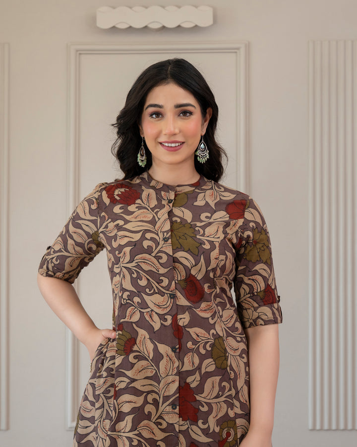 CHITRALEKHA KALAMKARI COTTON A-LINE CO-ORD SET