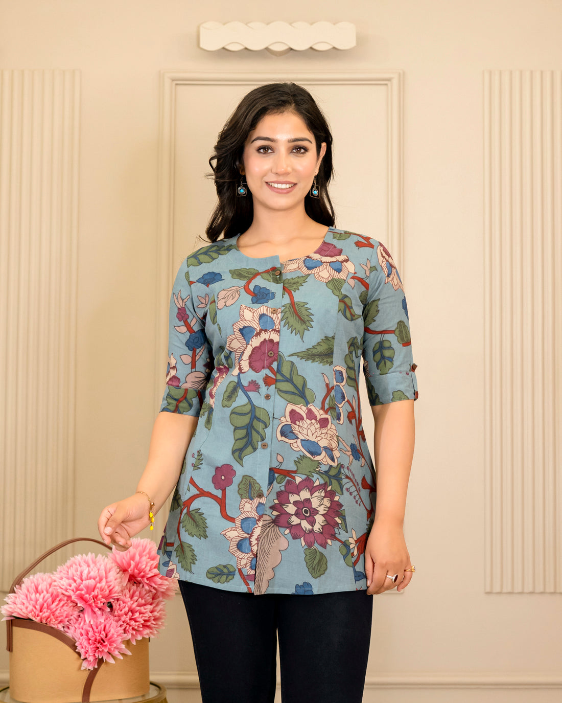 Neelima Pure Cotton Kalamkari Short Top