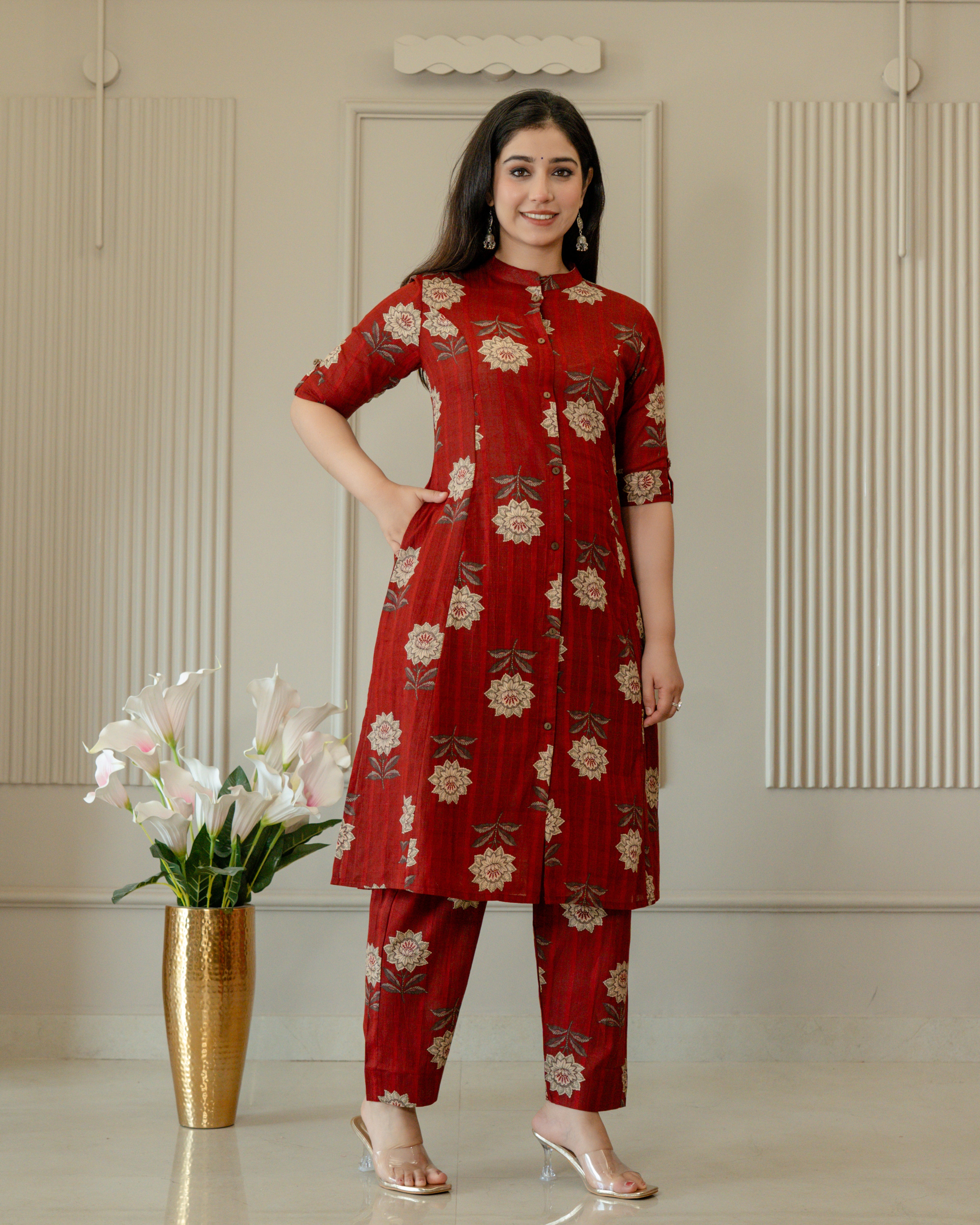 LALIMA COTTON CHECKS A-LINE CO-ORD SET