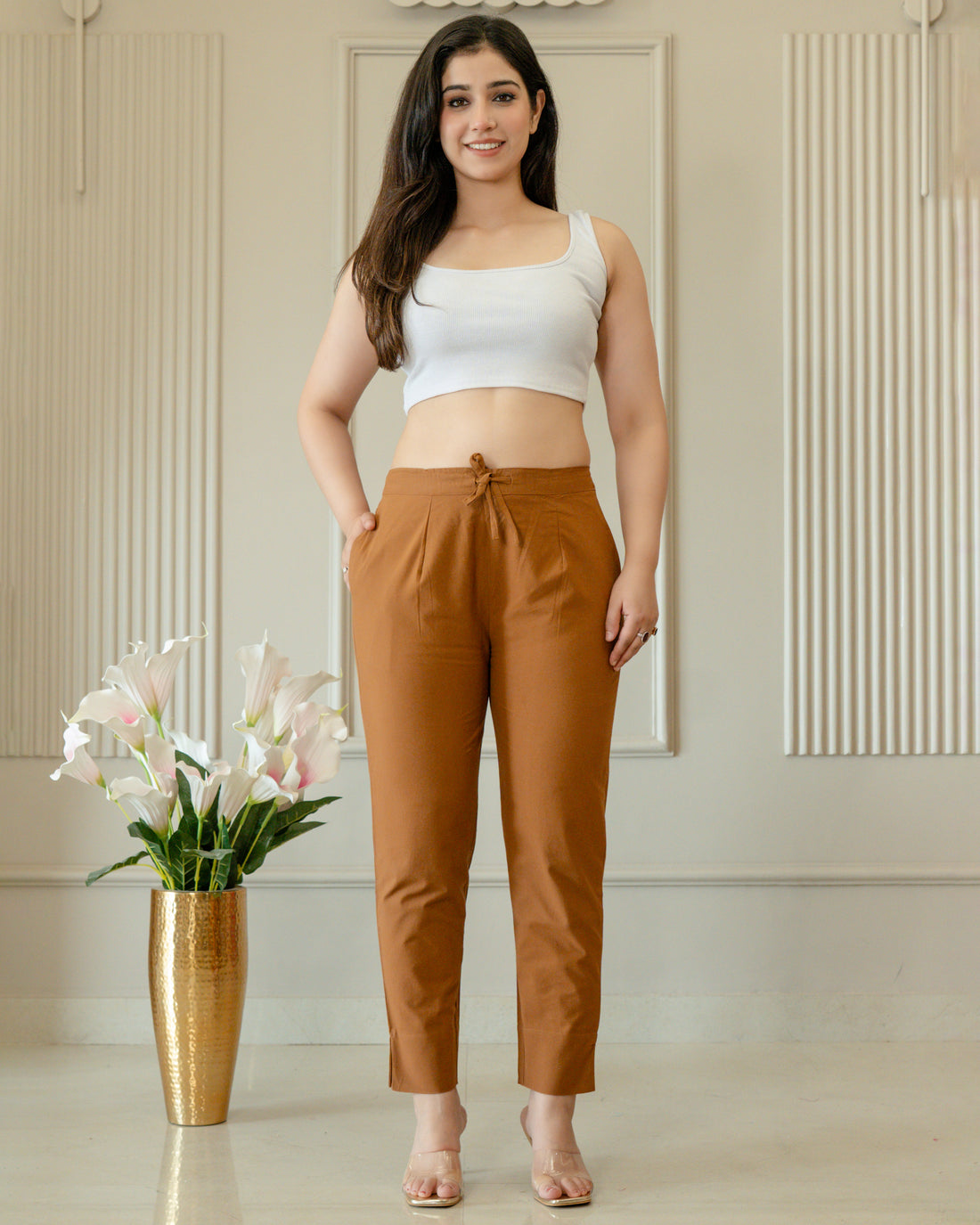 PURE COTTON PANT - BROWN