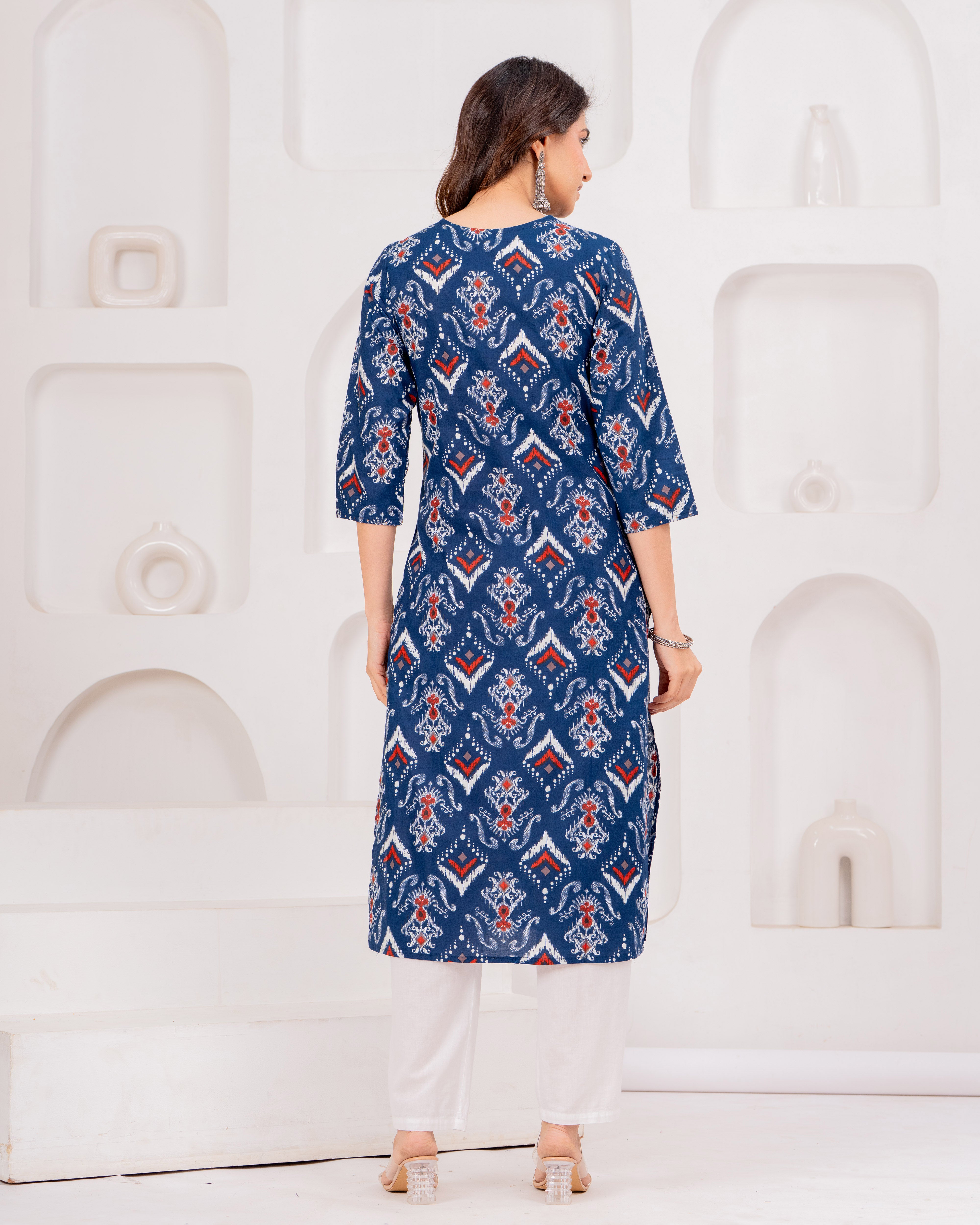 The Azure Ikat Heritage Kurta