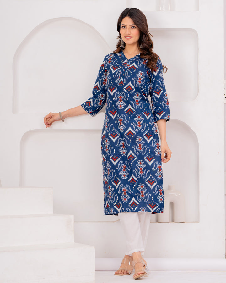 The Azure Ikat Heritage Kurta
