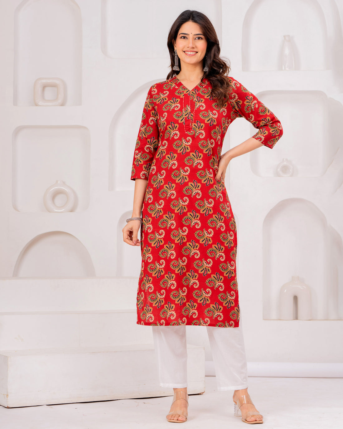 The Crimson Paisley Prism Kurta