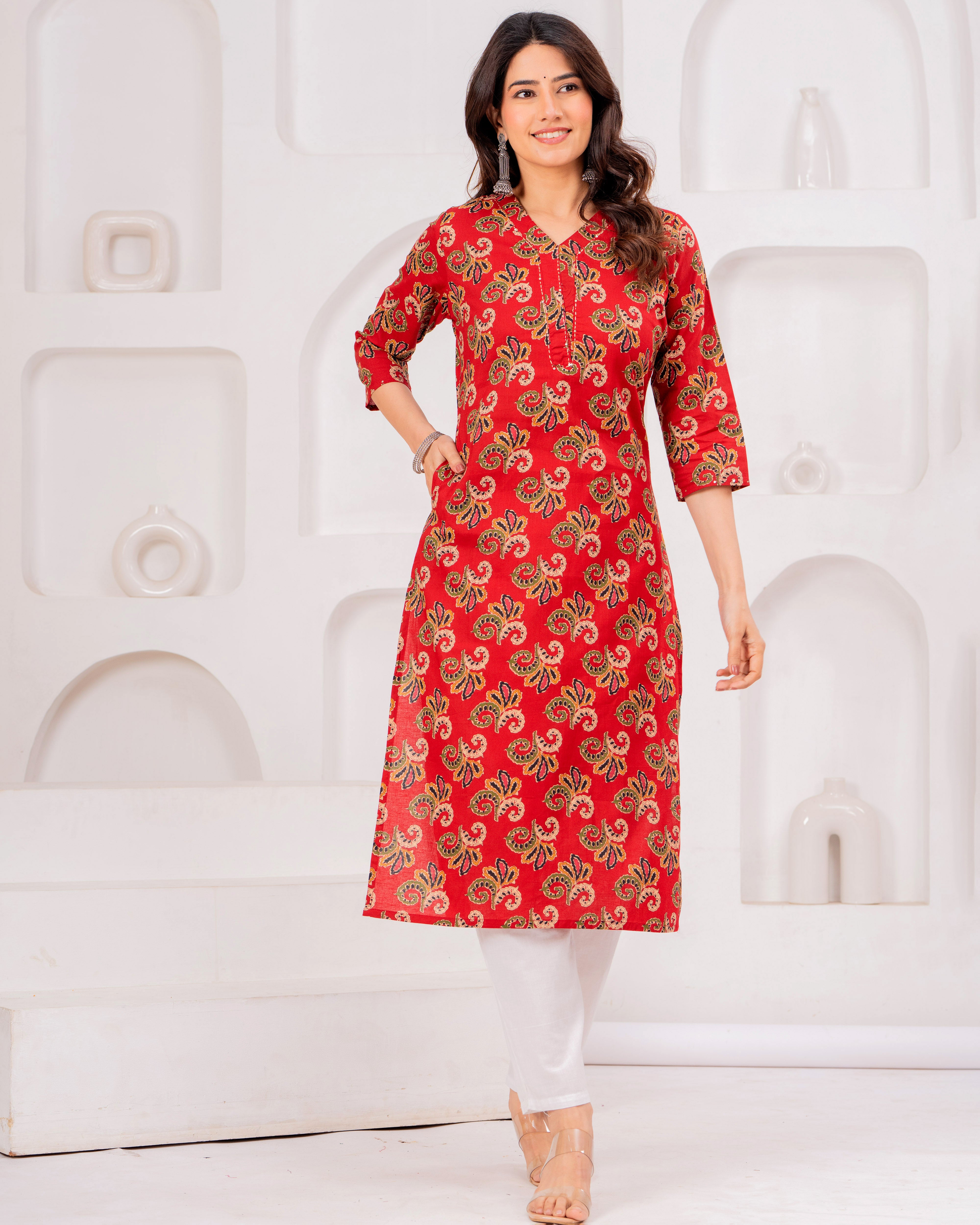 The Crimson Paisley Prism Kurta