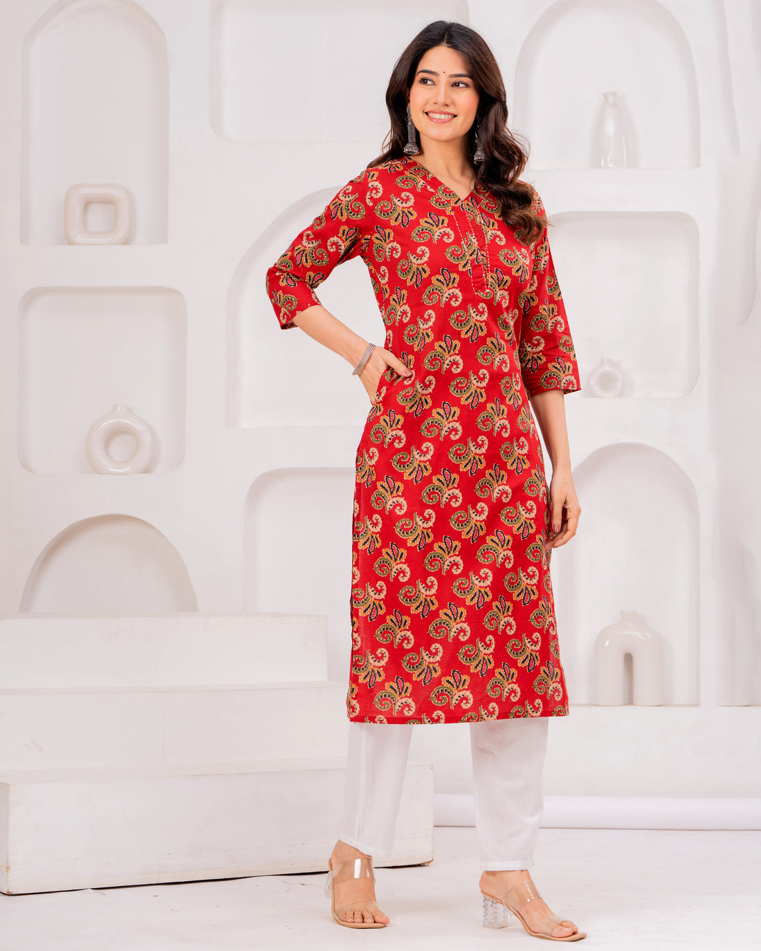 The Crimson Paisley Prism Kurta
