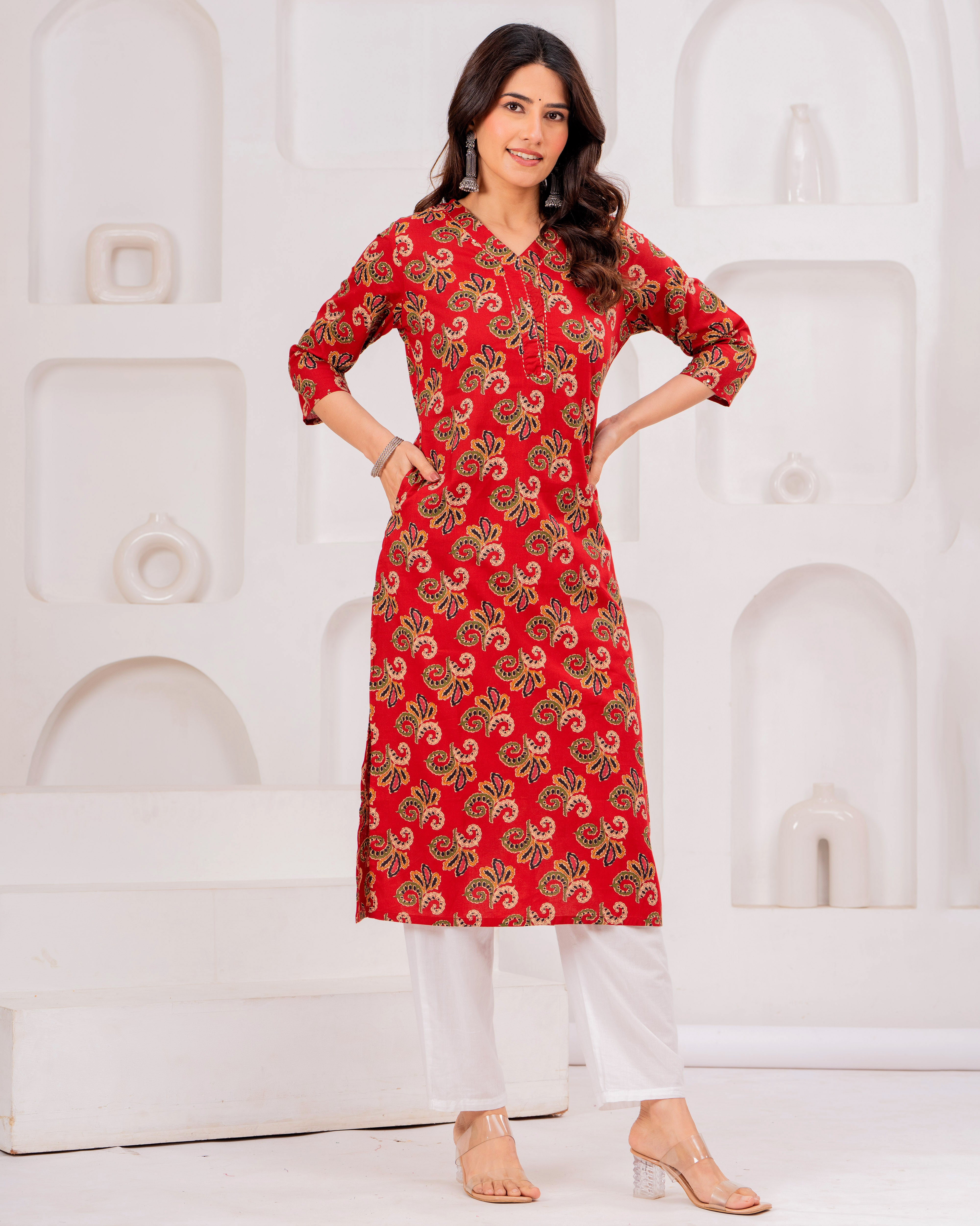 The Crimson Paisley Prism Kurta