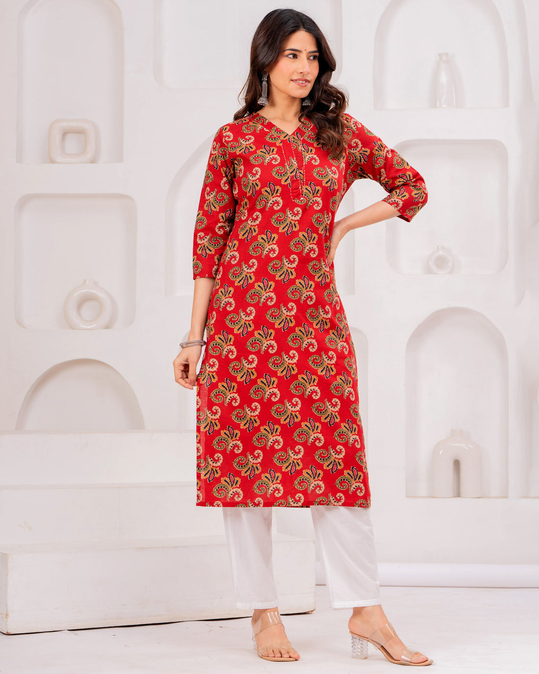 The Crimson Paisley Prism Kurta