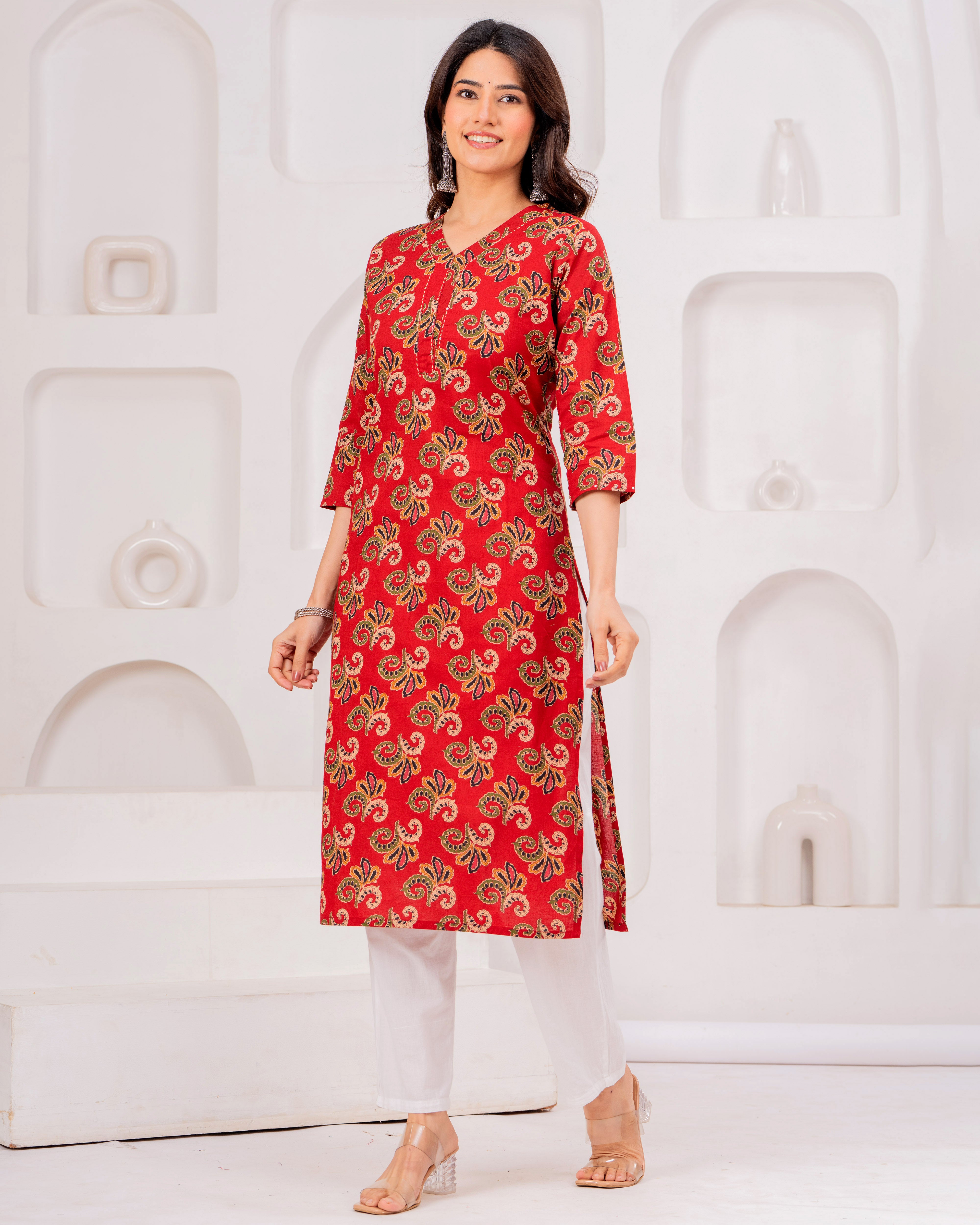 The Crimson Paisley Prism Kurta