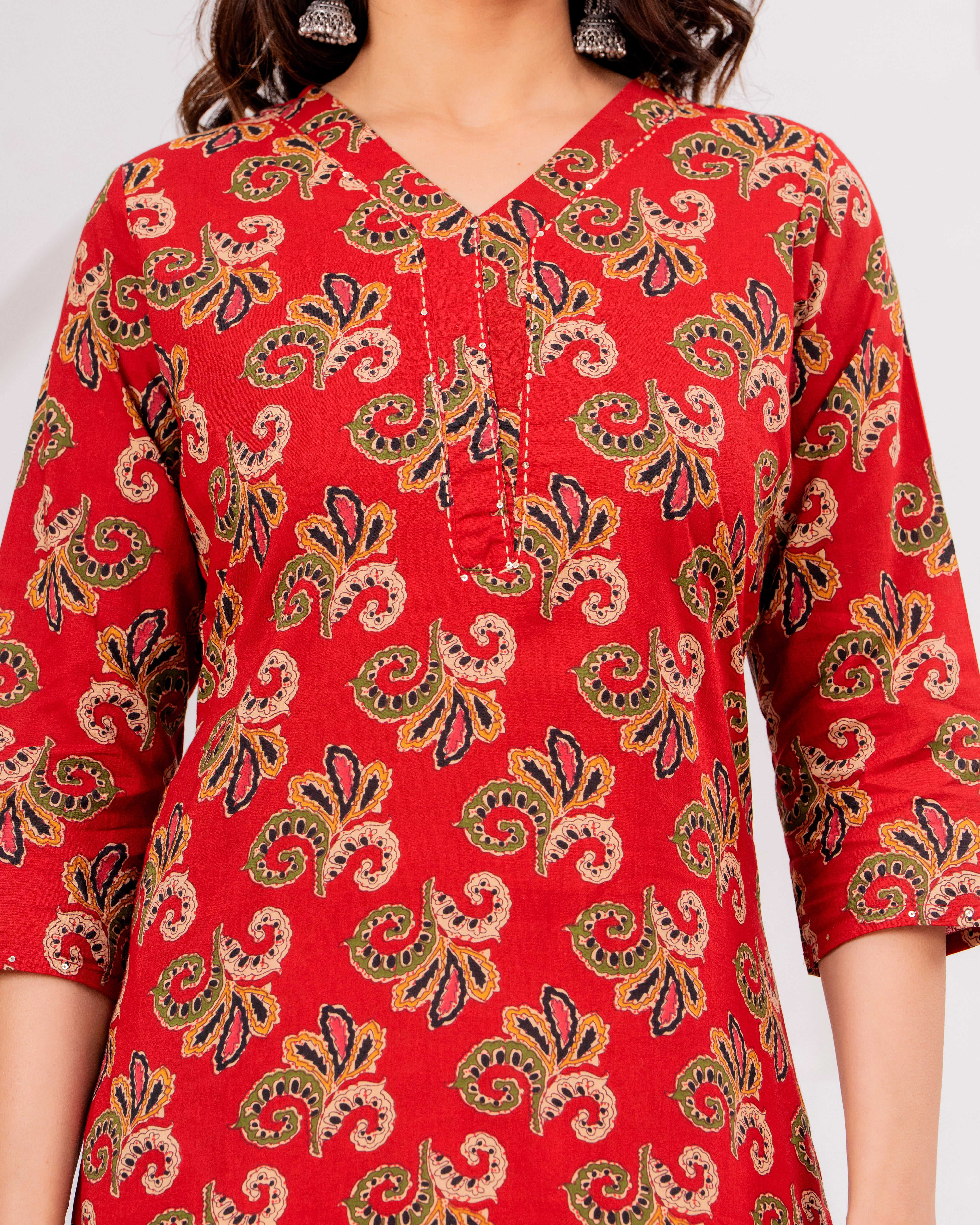 The Crimson Paisley Prism Kurta