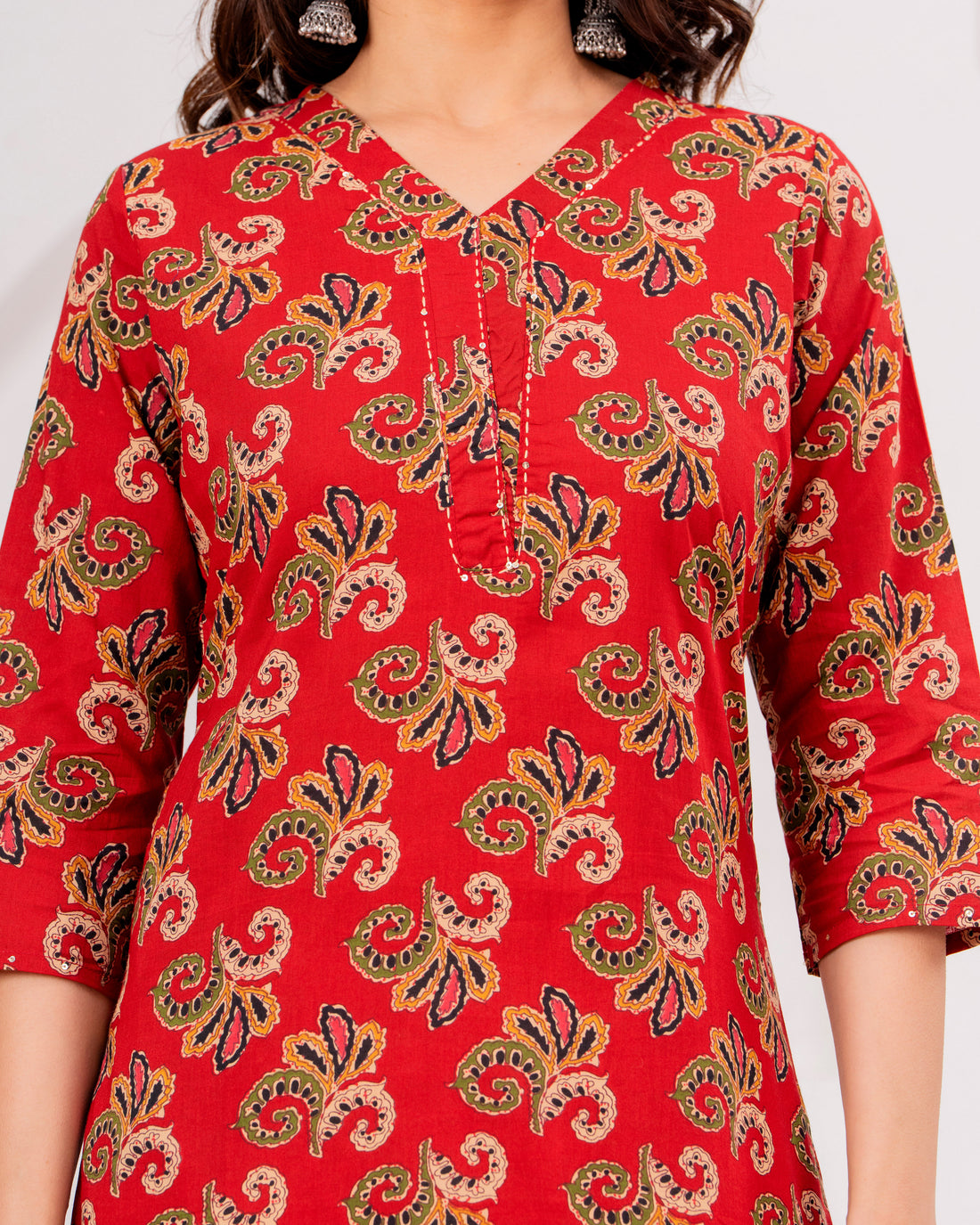 The Crimson Paisley Prism Kurta