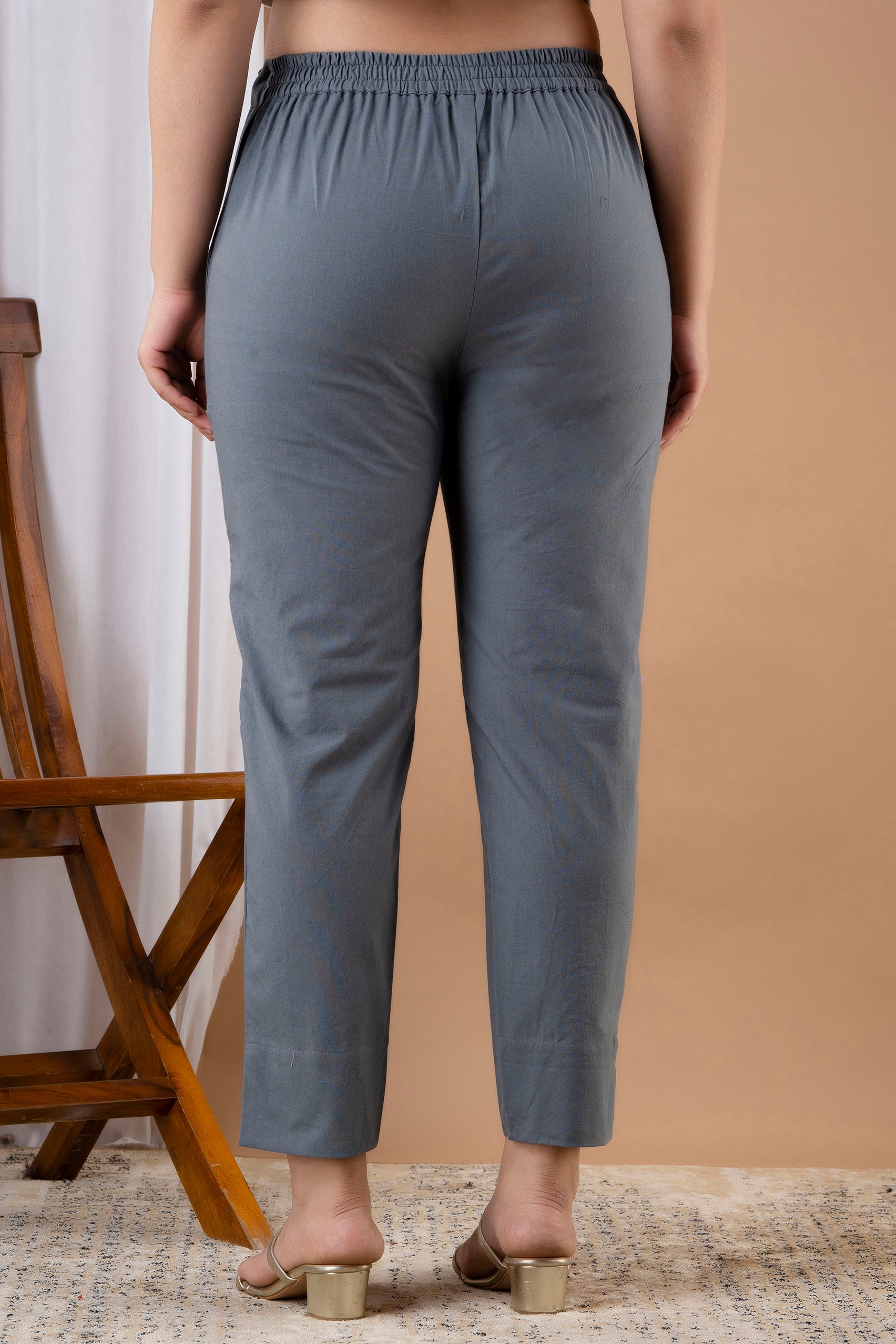 PURE COTTON PANT - L GRAY