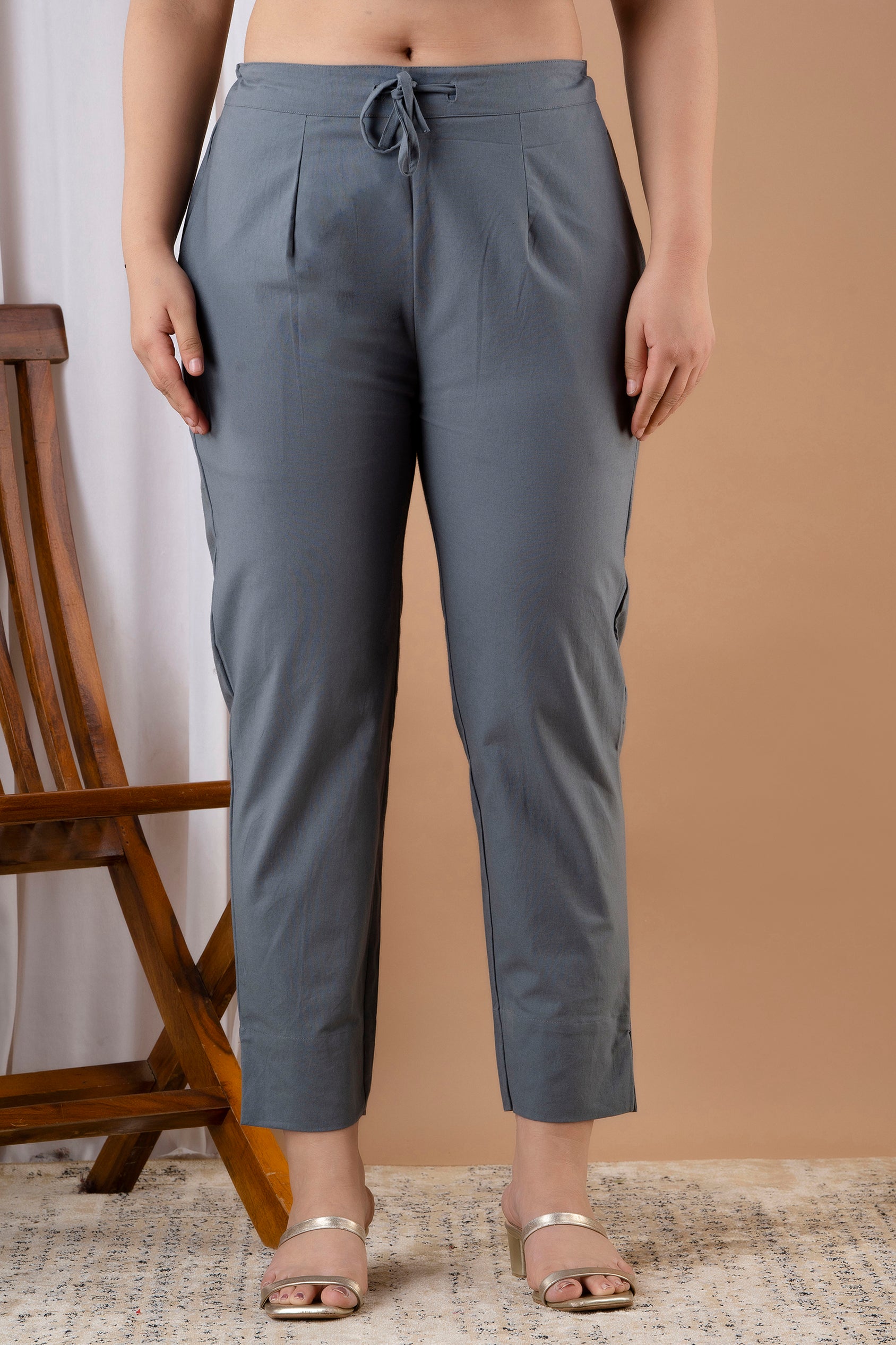 PURE COTTON PANT - L GRAY