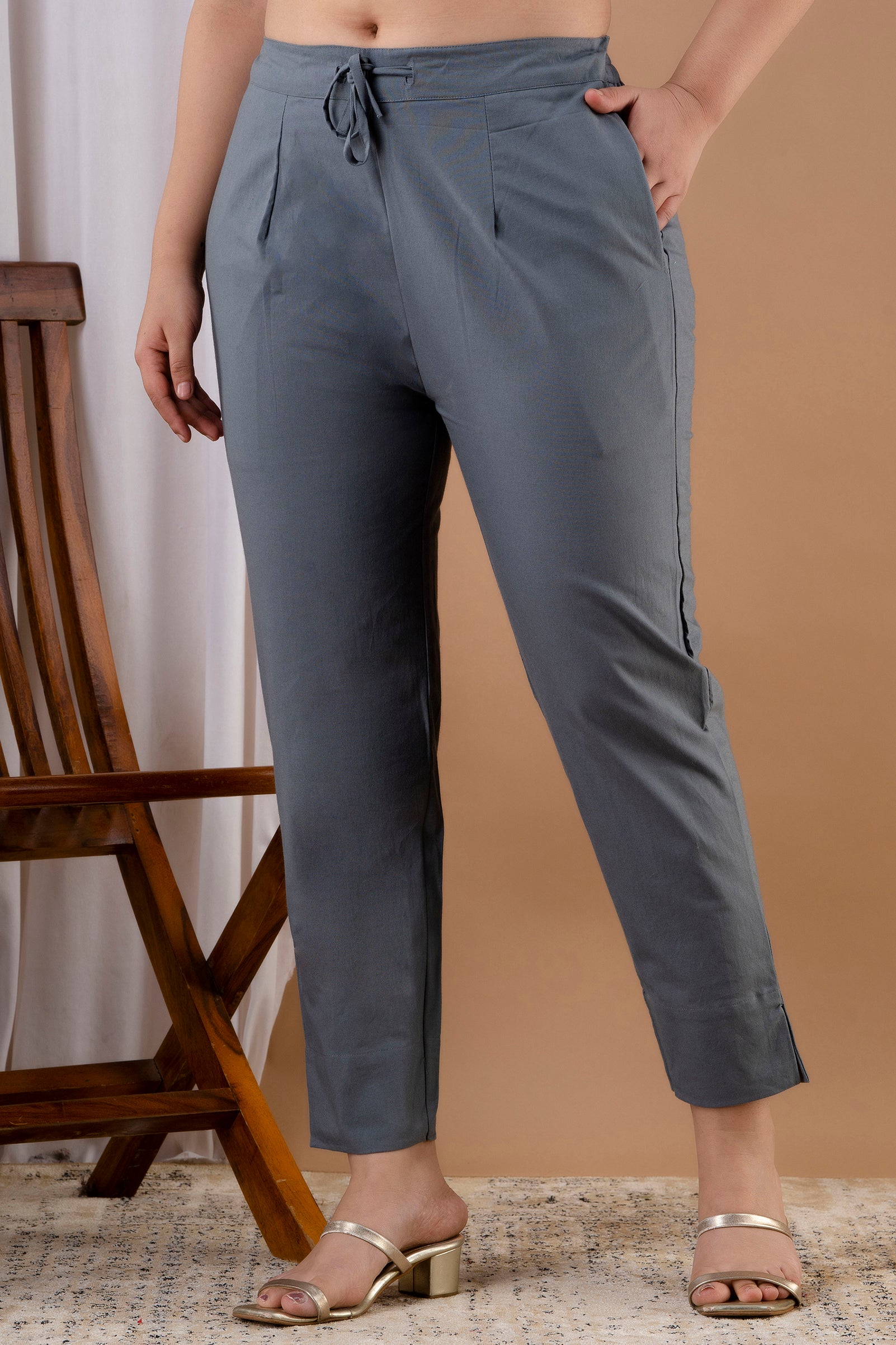 PURE COTTON PANT - L GRAY