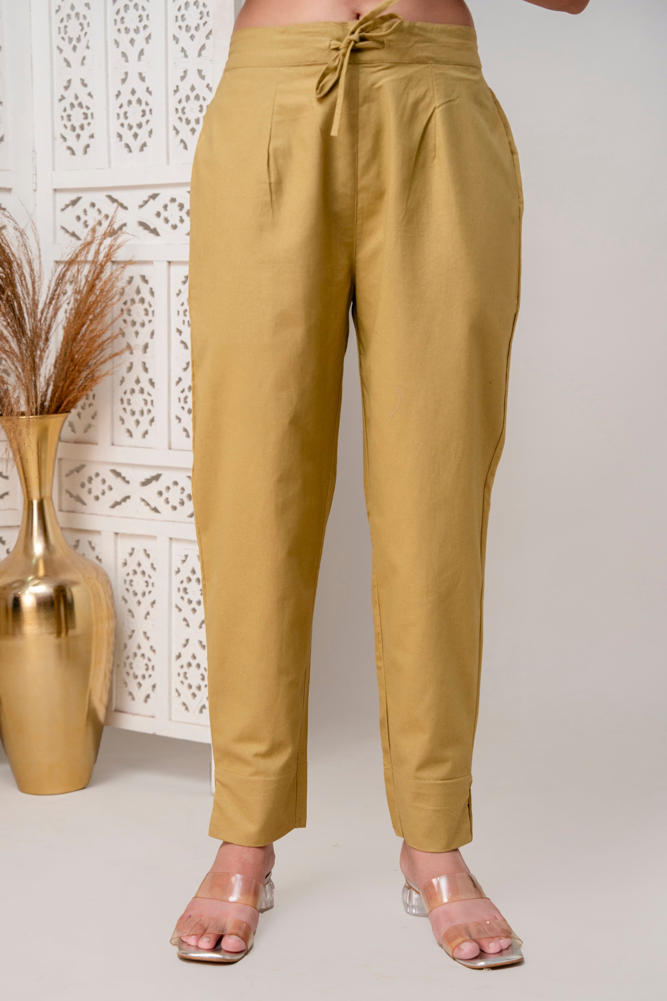 PURE COTTON PANT - BISCUIT