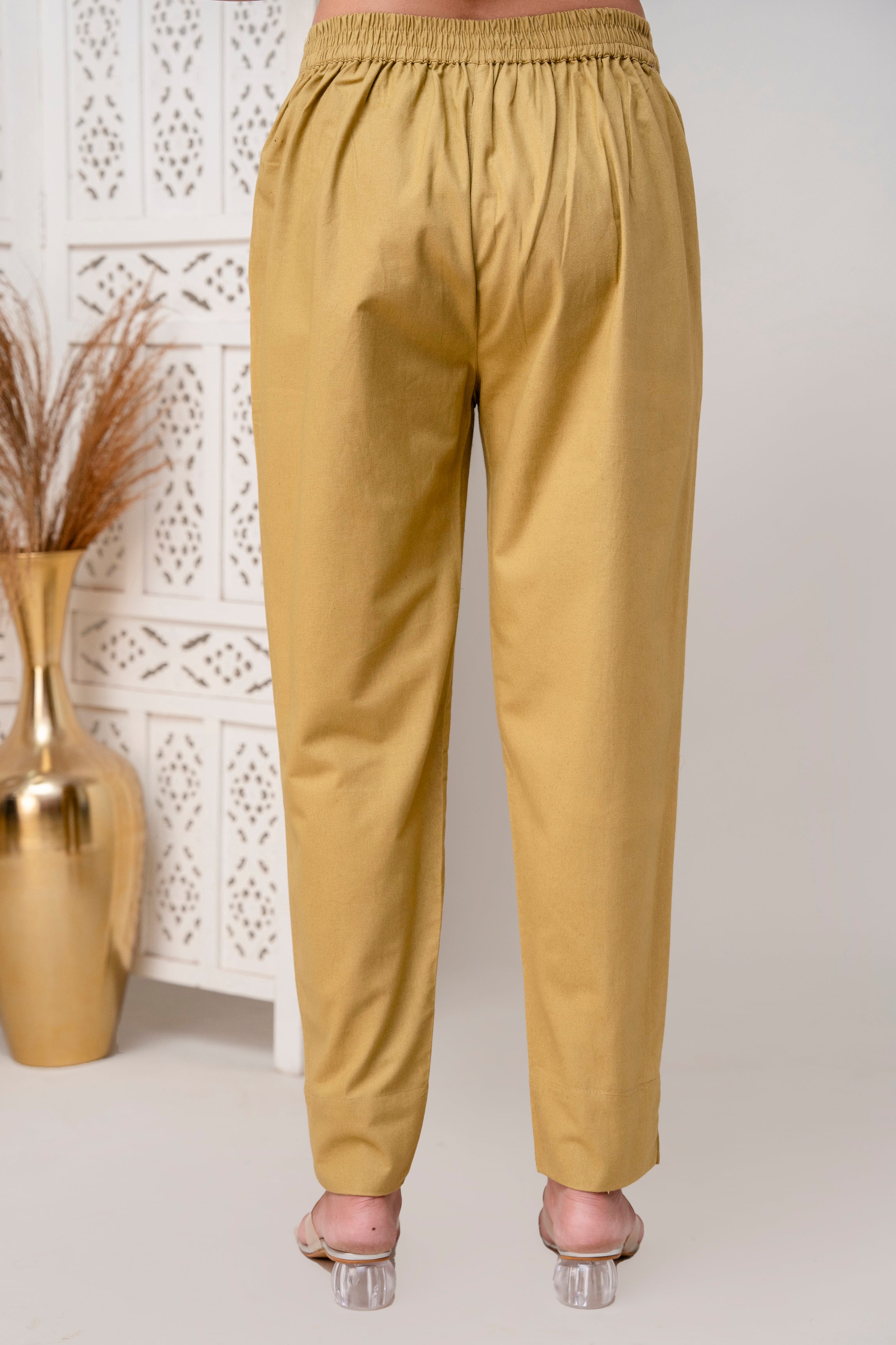 PURE COTTON PANT - BISCUIT