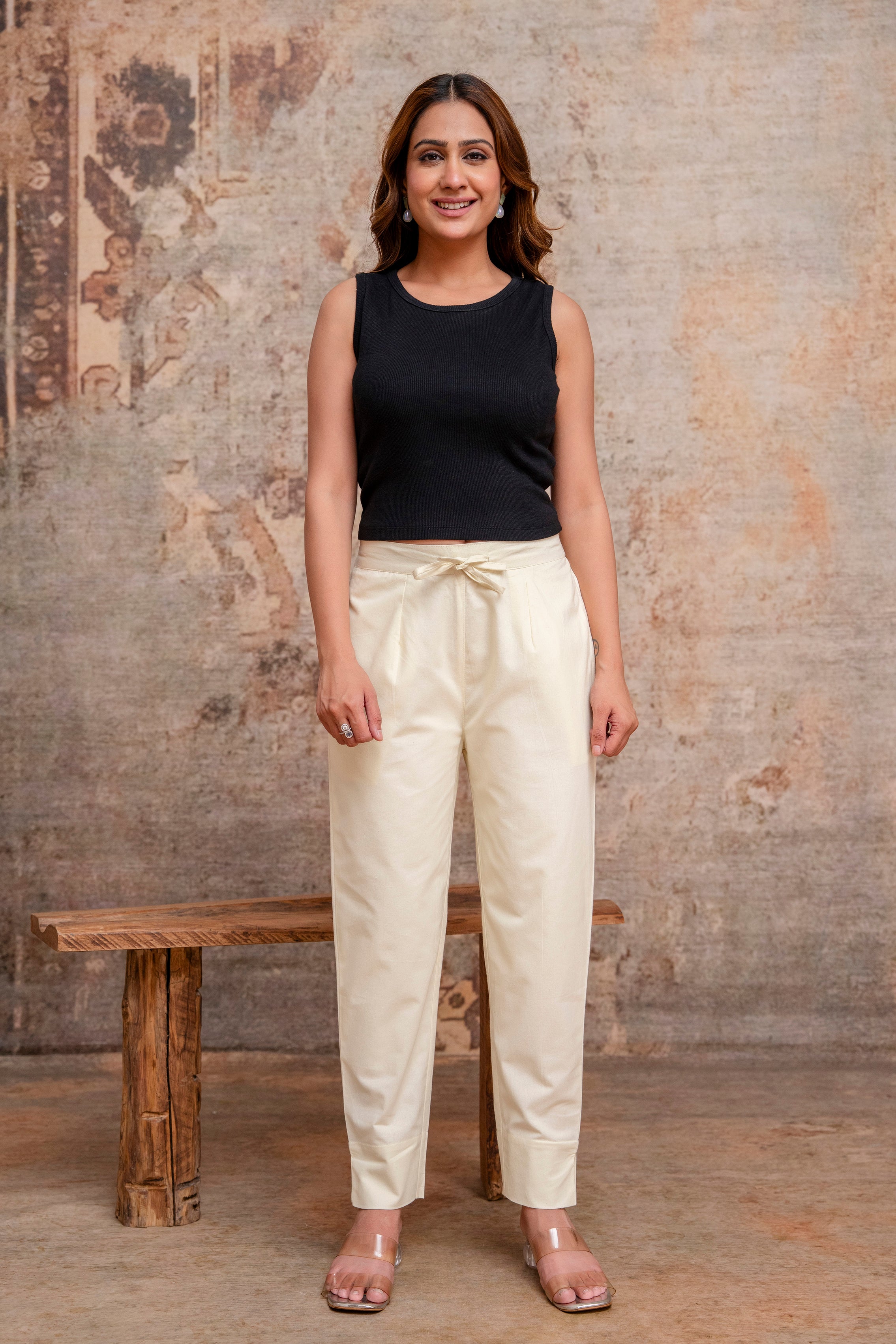 PURE COTTON PANT - CREEM