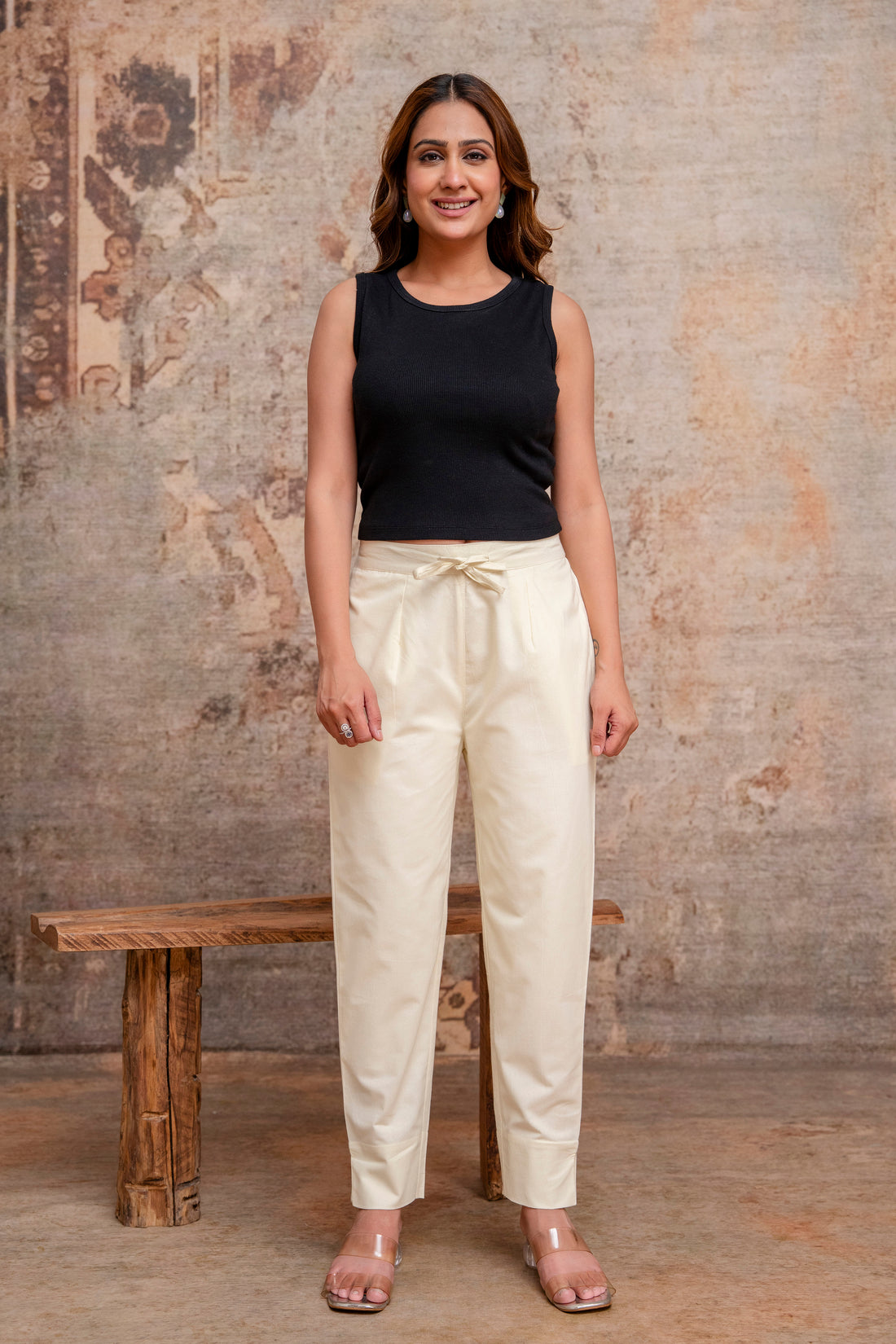 PURE COTTON PANT - CREEM