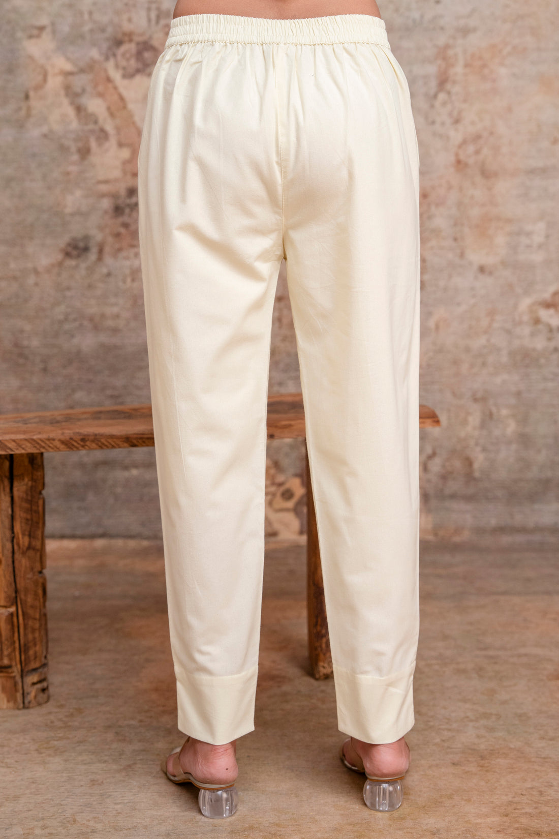 PURE COTTON PANT - CREEM