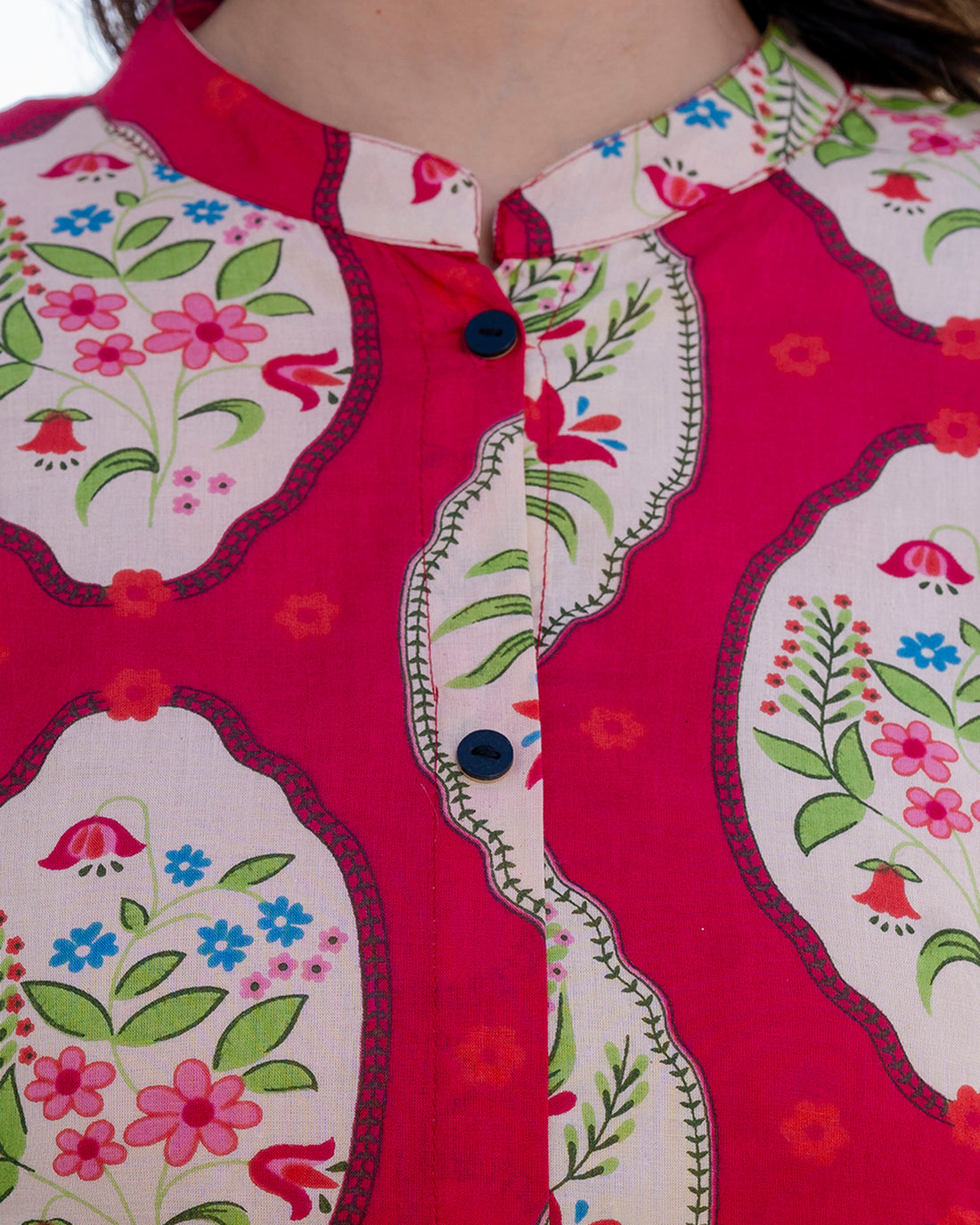 The 'Gul' Pink Floral A-Line Co-ord Set