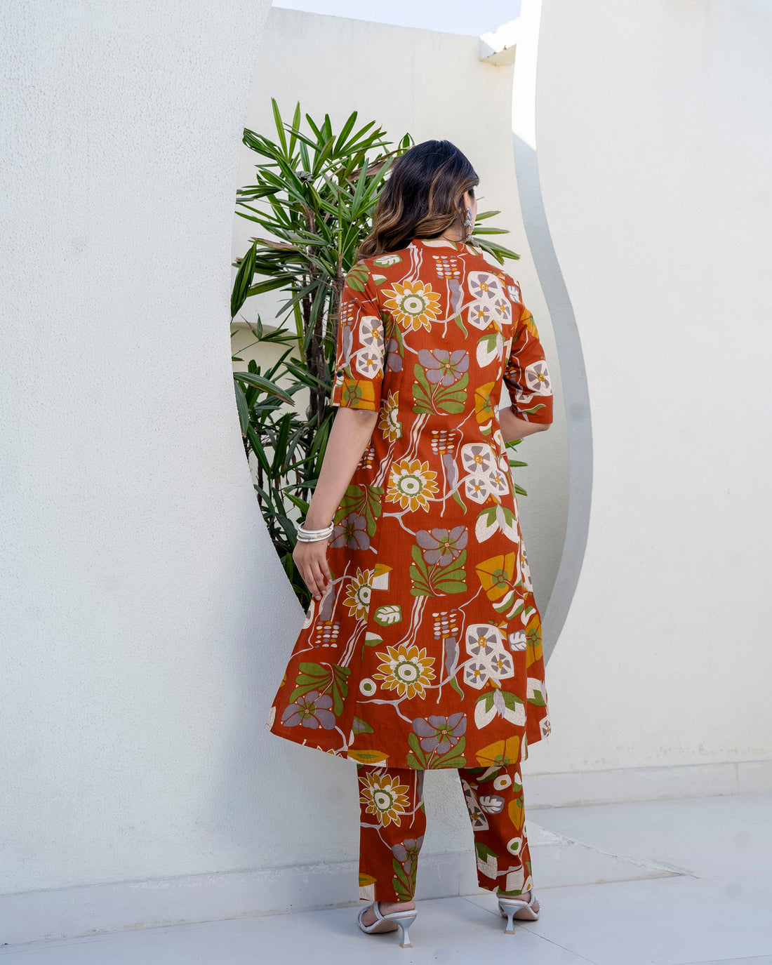 The 'Meher' Rust Garden A-Line Co-ord Set