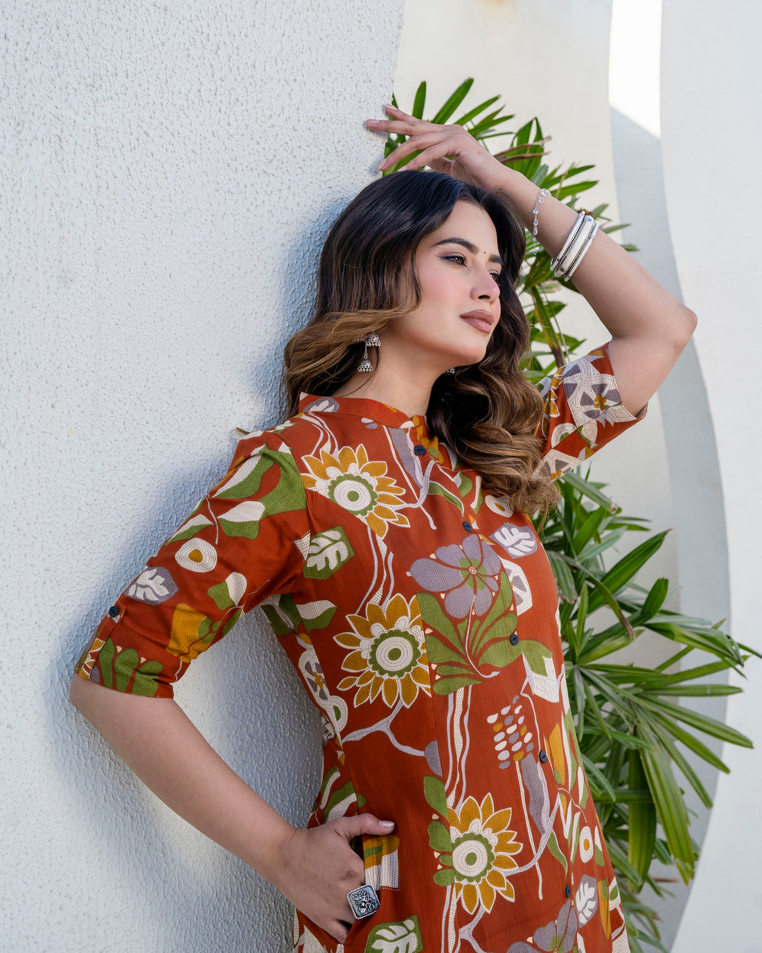 The 'Meher' Rust Garden A-Line Co-ord Set