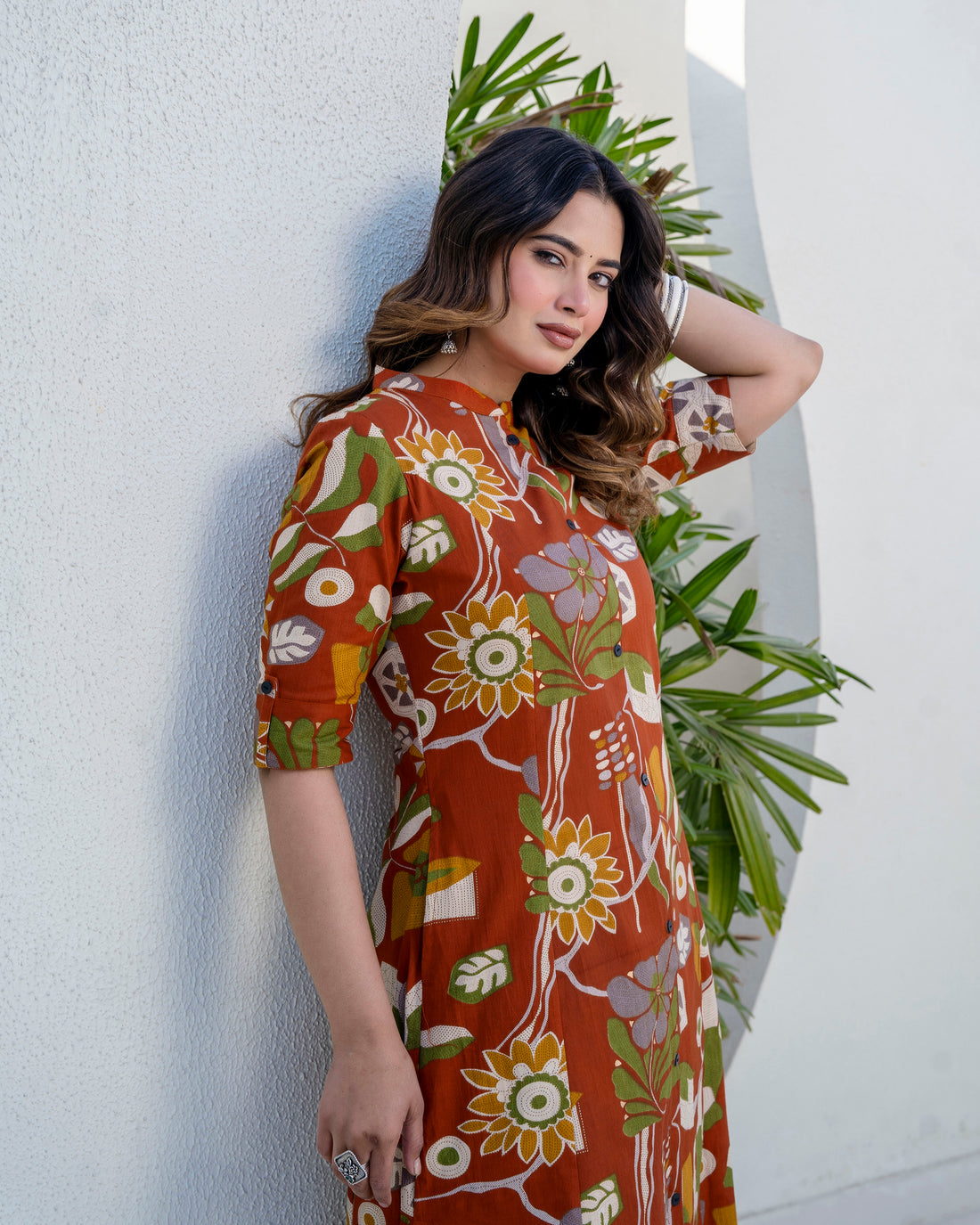 The 'Meher' Rust Garden A-Line Co-ord Set