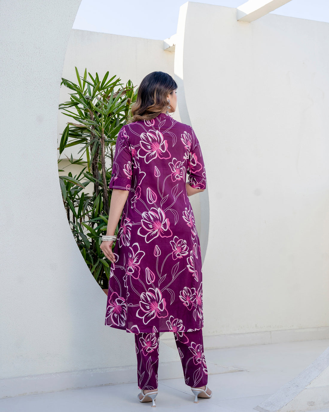 The 'Tara' Purple Tulip A-Line Co-ord Set