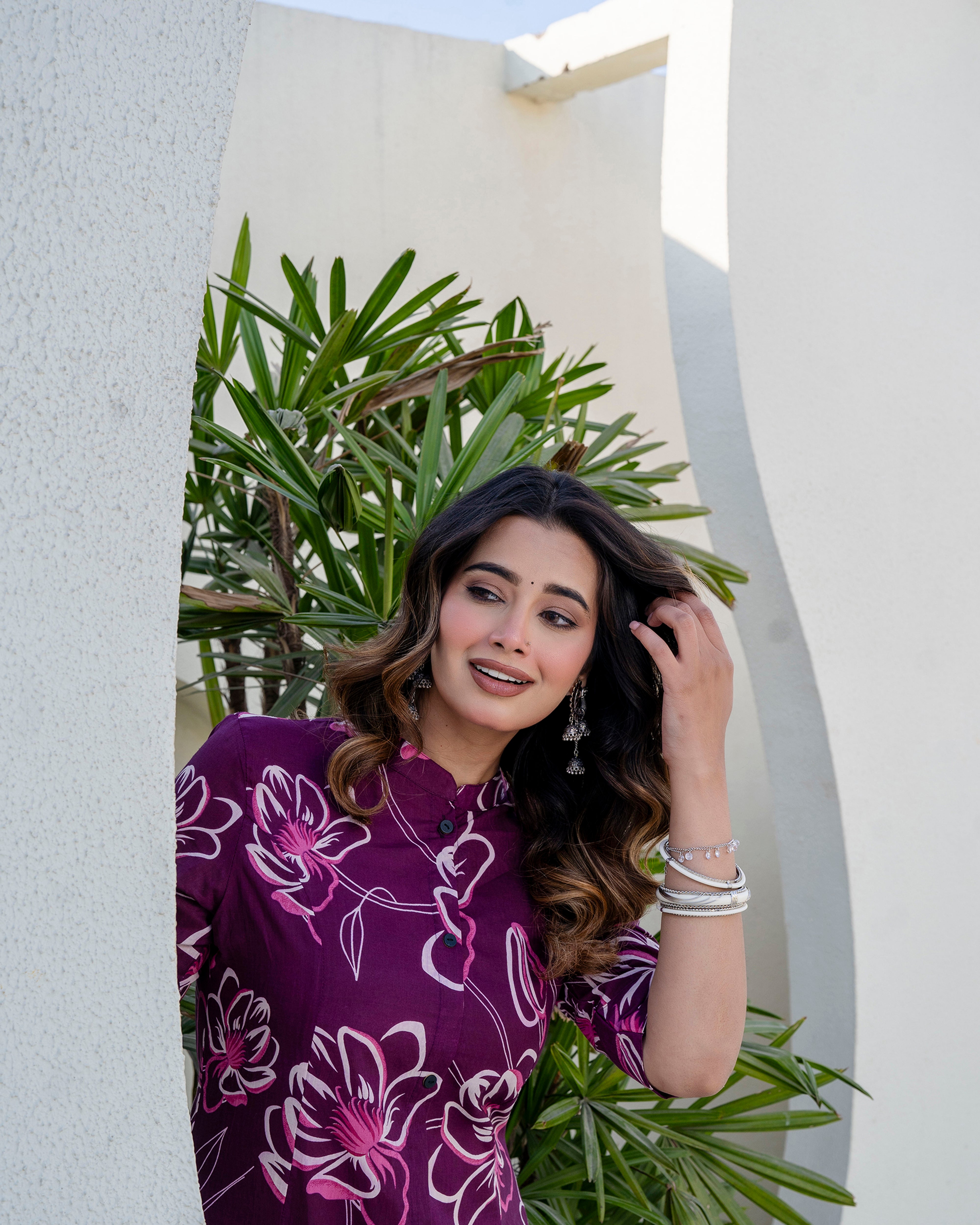 The 'Tara' Purple Tulip A-Line Co-ord Set