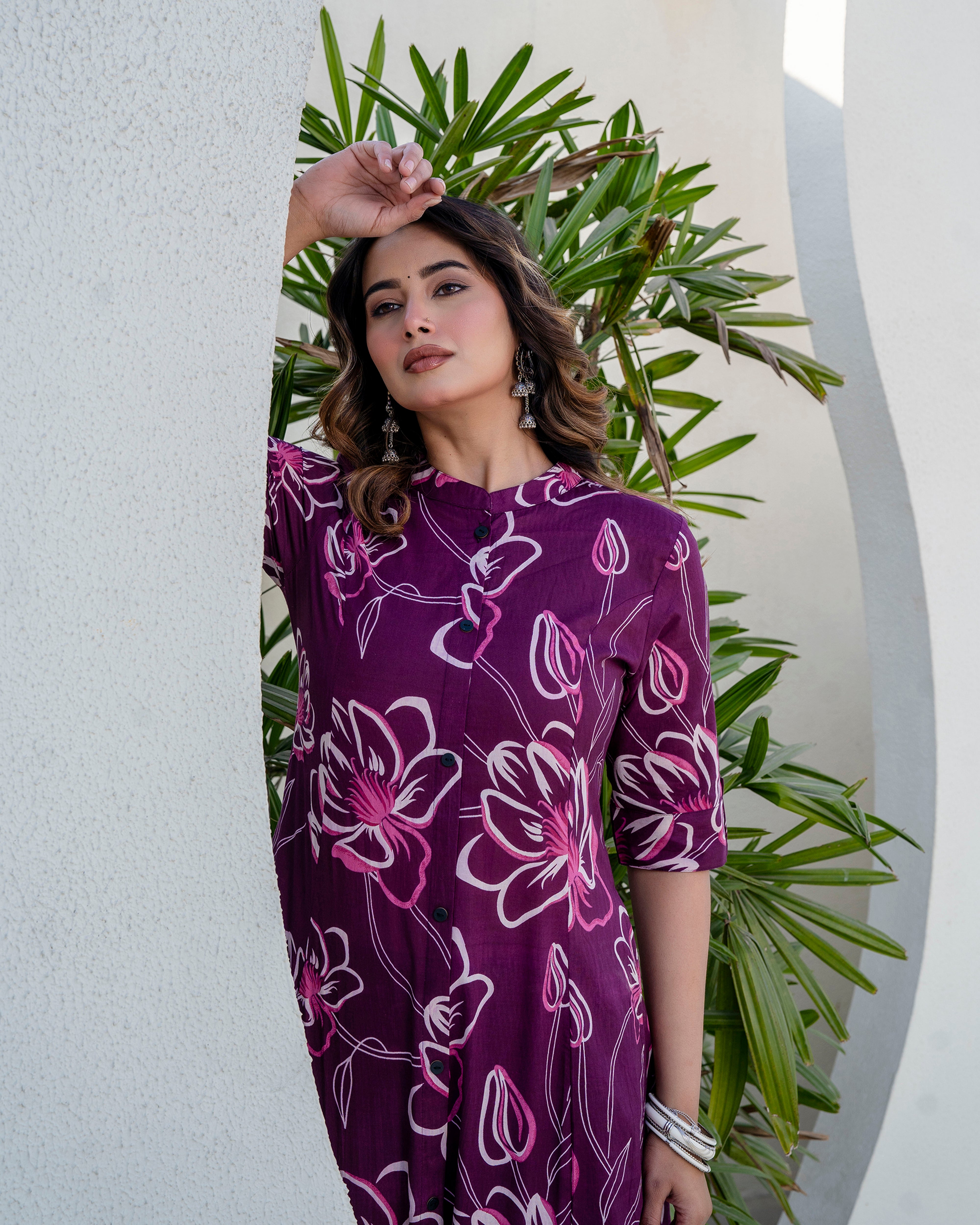 The 'Tara' Purple Tulip A-Line Co-ord Set