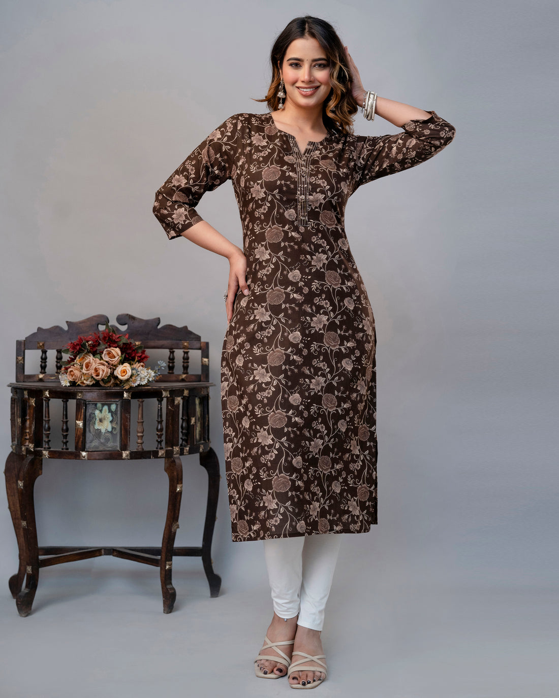 The Cocoa Meadow Straight Kurta