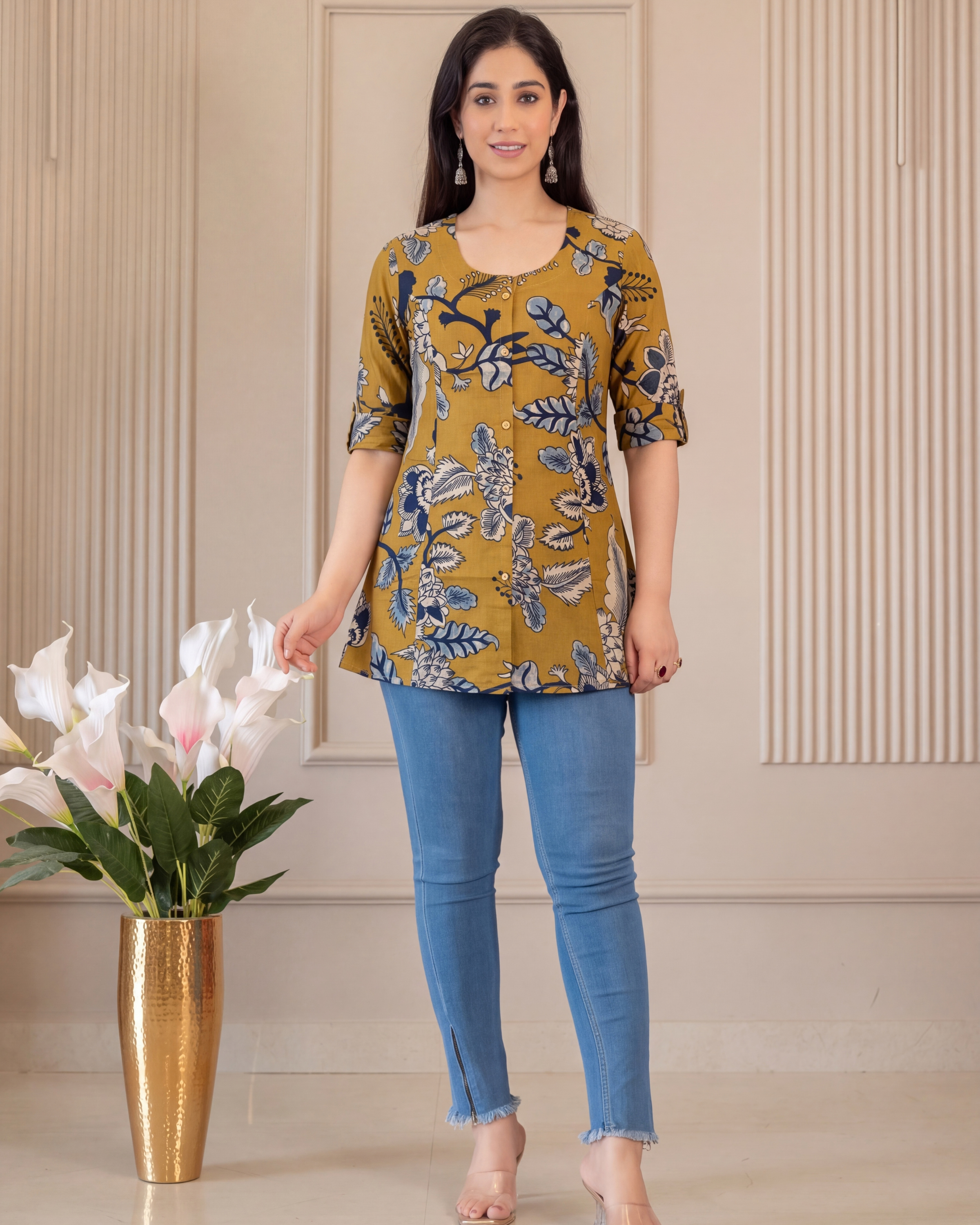 Aaradhya Pure Cotton Kalamkari Short Top